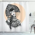 thumbnail image 1 of Ambesonne Russian Shower Curtain, Slavic Woman, 69"Wx84"L, Pale Peach White, 1 of 3