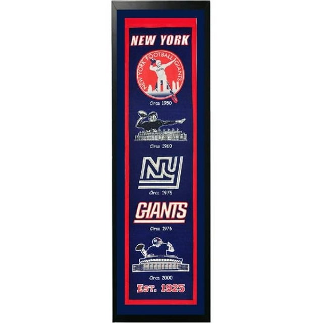 Encore Select 110-32 Bannière en Feutre Logo New York Giants - 14 x 37 Po.