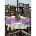thumbnail image 2 of Outdoor Tablecloth with Umbrella Hole for Patio/Picnic/Party/Camping, Watercolor Forest Silhouette Waterproof Table Cloth Round Cover Washable, Retro Abstract Forest Trees Cream (Dia 60"), 2 of 8