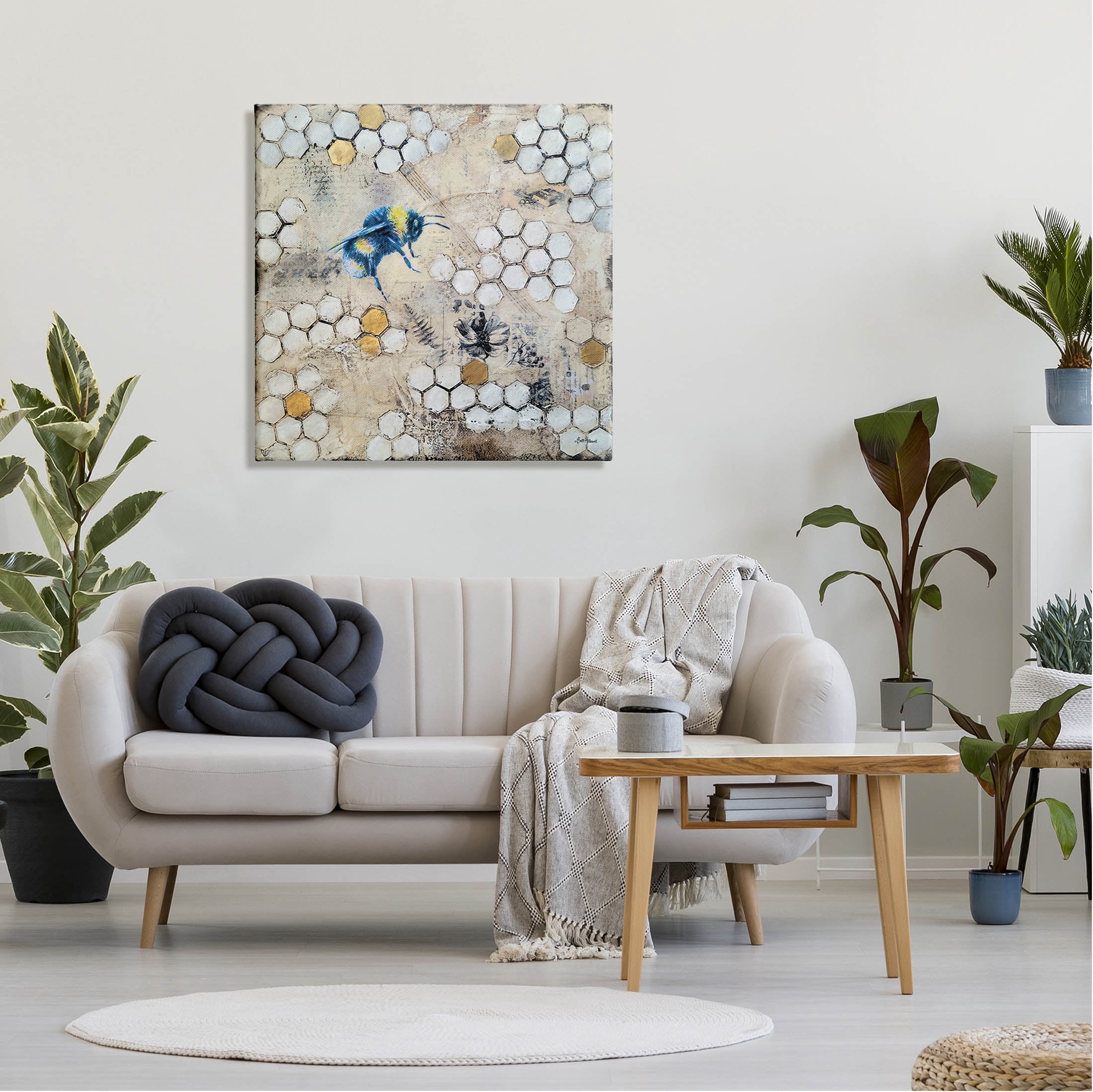 Stupell Industries Bee Insect Collaged Botanical Hive Graphic Art Gallery Wrapped Canvas Print Wall Art, Design by Britt Hallowell