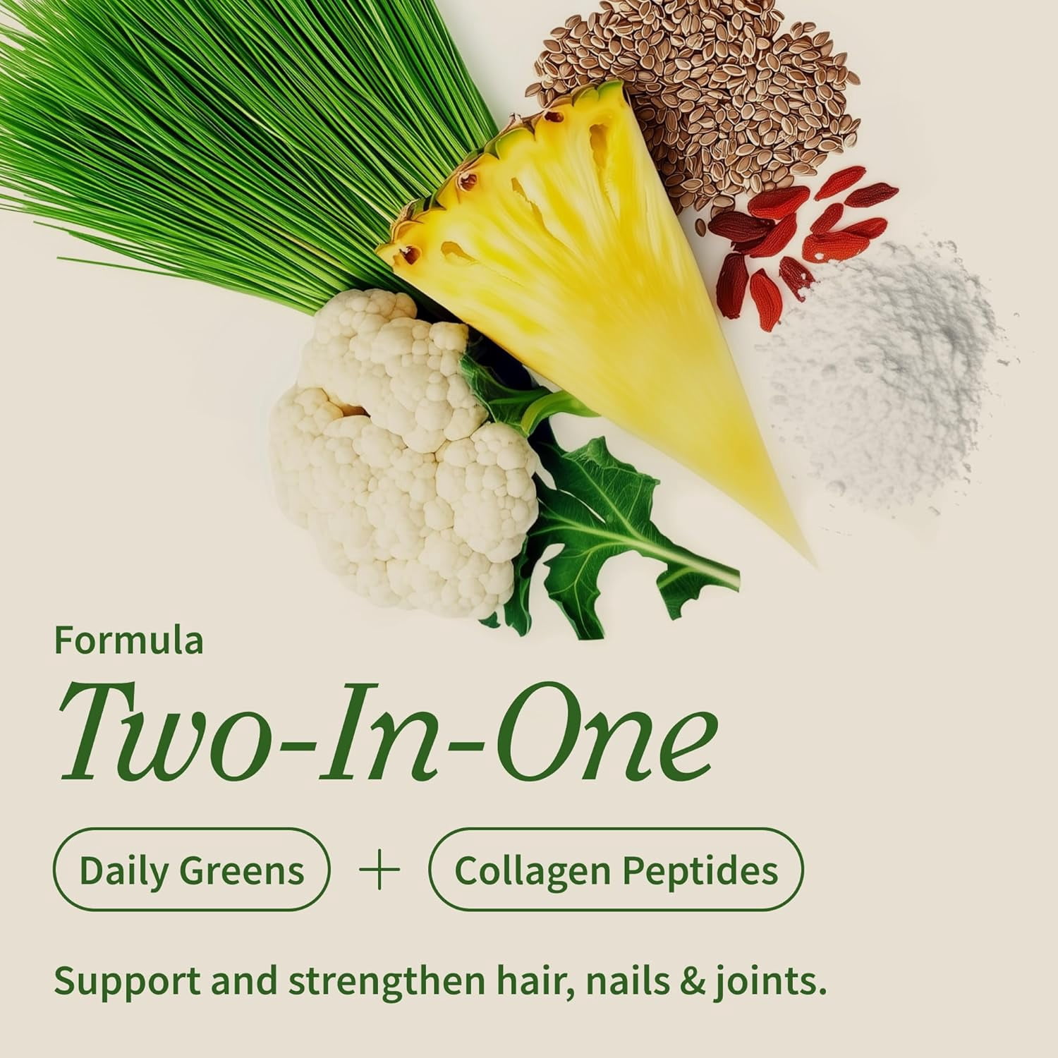 Snap Supplements Collagen Peptides with Super Greens, Digestive Enzymes, Probiotics, Turmeric - 30 Servings