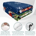 thumbnail image 4 of Quilts Full Size Bedding Set, Christmas Snowman Lightweight Quilted Comforter, Navy Blue Cardinal Bird Xmas Snowflake Tree Reversible Bedspread Coverlet with Pillow Covers for All Season, 78" x 90", 4 of 9