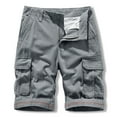 thumbnail image 2 of Save Big HOOMEUMY Men's Summer Cotton Cargo Shorts Loose Fit Multi-Pocket Zip Solid Straight Short Pants Gray 6, 2 of 4