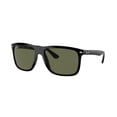 thumbnail image 2 of Ray-Ban Boyfriend Two Sunglasses with Polished Black Frames and Green Polarized Lenses, Size 60, 2 of 9