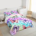 thumbnail image 3 of Homewish Flying Colorful Butterflies 3-Piece Full Size Comforter Sets For Teens Girls Adults Female,Abstract Cheetah Print Bedding Comforter Set,Gradient Ombre Lightweight Bedding Sets, 3 of 8