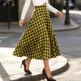 thumbnail image 4 of Jovrlynd Plaid Skirts for Women A Line High Waist Pleated Midi Skirts with Pockets Trendy Western Fall Flared Long Skirts, S-3XL, 4 of 9