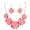 NK_10241_Pink_set, variant on Flower Collar Necklace, Floral Flower Summer Beach Statement Choker Necklace and Earrings Set for Women, Handmade Women Jewelry Gift