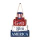 thumbnail image 2 of Letrero de Pared Patriótico de Madera para La Decoración Del 4 de Julio: Letras "America" con Efecto Desgastado y Sombrero Del Tío Sam, Colgador de Cuerda de Yute para Uso En Interiores o Exteriores, 2 of 7
