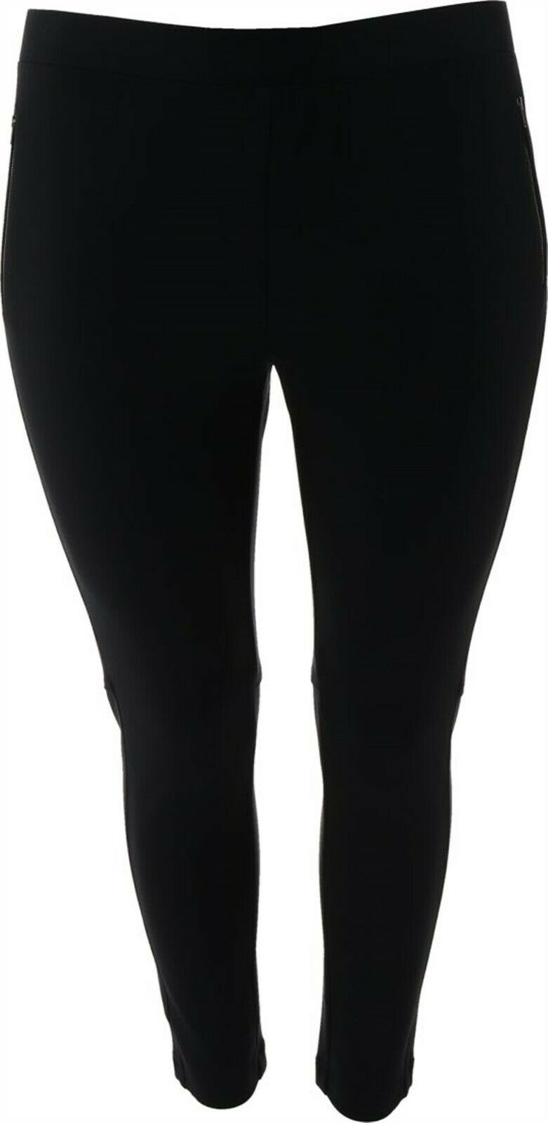 Petite Ponte Front Zip Leggings 