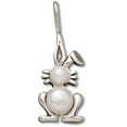 thumbnail image 1 of Sterling Silver 24" 1mm Box Chain Bunny Rabbit Cultured Freshwater Pearl Body Pendant Necklace, 1 of 2
