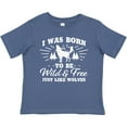 thumbnail image 3 of Inktastic I Was Born to Be Wild and Free with Wolf and Mountains Boys or Girls Baby T-Shirt, 3 of 5