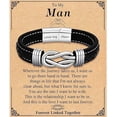 thumbnail image 1 of Pulsera de cuero de acero inoxidable para viajeros de moda europea y americana Pulsera de acero inoxidable con giro magnético lovemyson para hombre, 1 of 6