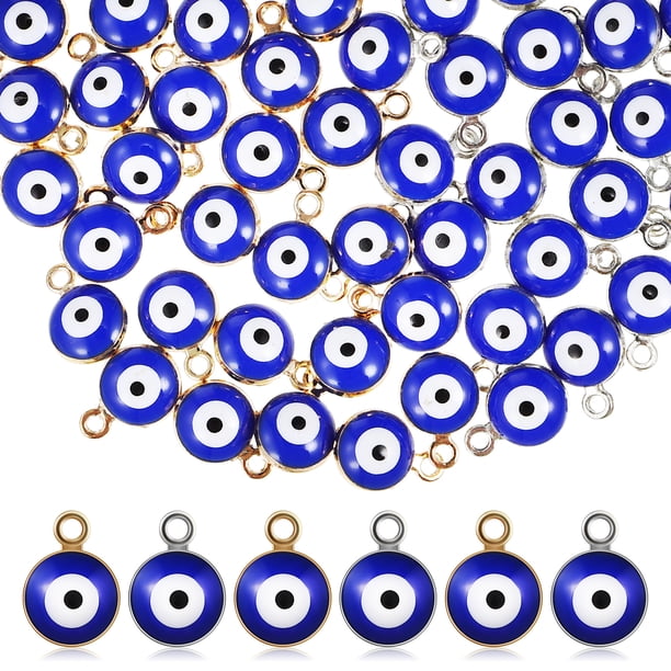60 piezas de cuentas de mal de ojo, dijes, pulseras, collares, colgantes, fabricación de joyas, manualidades DIY