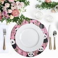 thumbnail image 5 of Round Braided Placemats Set of 4,Cute Panda Washable Dining Table Durable PVC 15 Inch Non-Slip Heat Resistant Place Mats for Table Decor Home Decor, 5 of 7