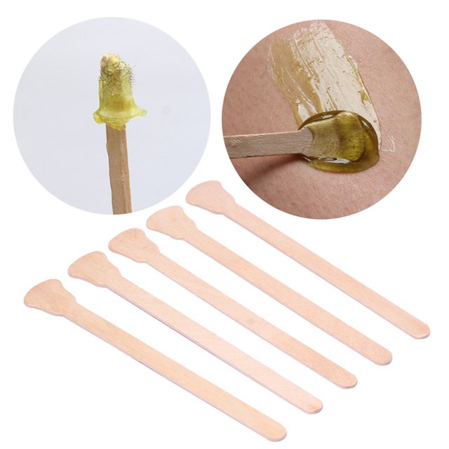 50 Uds./100 Uds. Palillos para cera de madera, pequeños palitos de cera, aplicadores de cera, espátulas para cera de madera, palitos para depilación de cejas y nariz