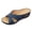 Blue, variant on Rokment Orthotic Platform Wedge Slippers Dress Sandals for Women 2026 Stylish Casual Leather Cross-Band Comfortable Arch Support Orthopedic Walking Slip On Slides Mid Heels Footwear Beige Size 6.5