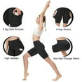thumbnail image 3 of SOATUTO Yoga Shorts with Pockets Women Workout Compression Shorts High Waist Athletic Running Short Leggings - Black / S, 3 of 6