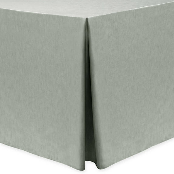 Ultimate Textile (2 Pack) Shantung - Majestic 8 ft. Fitted Tablecloth - for 30 x 96-Inch Banquet and Folding Rectangular Tables - 36"H, Silver