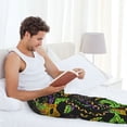 thumbnail image 4 of Uemuo Carnival Mardi Gras3 Pattern Men's Wide Leg Palazzo Lounge Pants with Pockets Light Weight Loose Comfy Casual Pajama Pants-Medium, 4 of 9