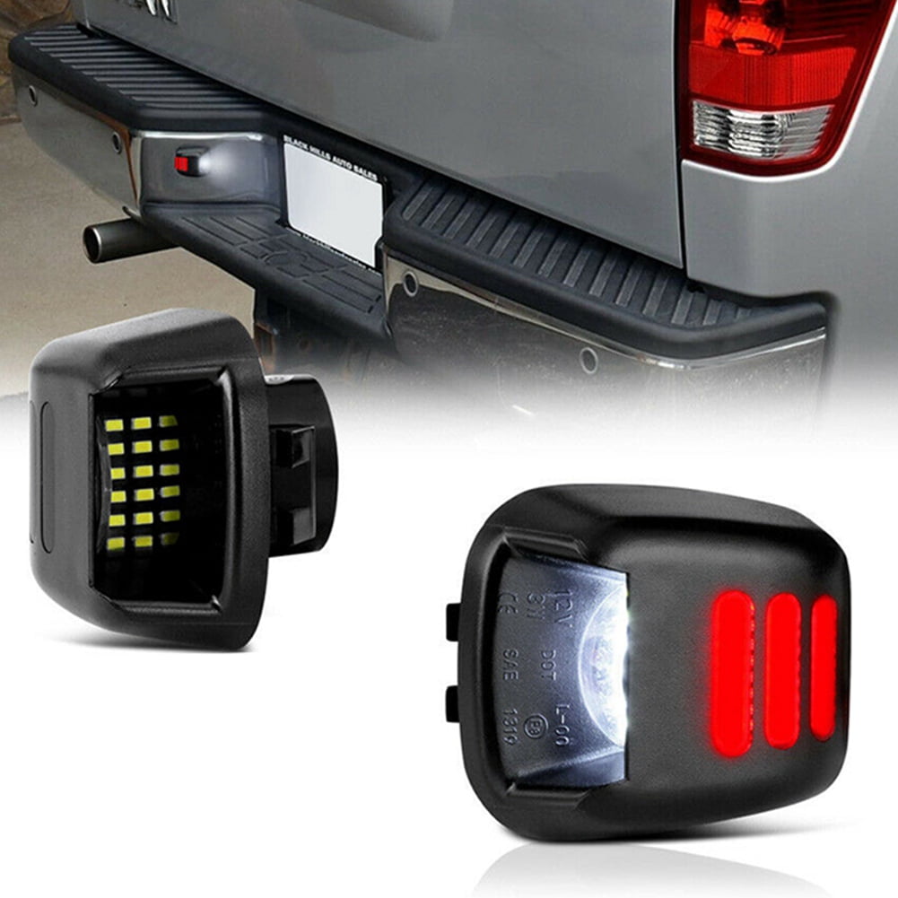 2X Car LED License Plate Lights Rear Light Waterproof Taillamp for Navara D40 2007-2016
