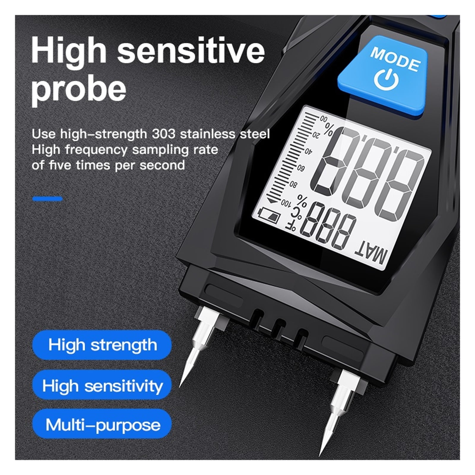 Two Pins Moisture Meter For Wood Digital Timber Damp Detector Portable Humidity Tester Wall Hygrometer Wood Humidity Tester ,Wide Applications