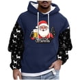 thumbnail image 2 of Sudadera con capucha para hombre, estilo casual, con cuello redondo, estampado, manga larga, blusa de poliéster, 2 of 5