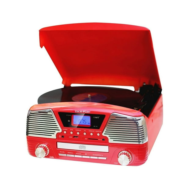 TechPlay 3 Speed Turntable, Programmable MP3 CD Player, USB/SD, Radio
