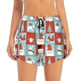 thumbnail image 2 of Picia Warm Christmas Memories Pattern Women's 2 in 1 Athletic Running Shorts High Waisted Workout Casual Gym Sweat Shorts with Comfy Liner Zipper Pockets-Large, 2 of 9