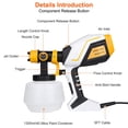 thumbnail image 5 of 1200W Handheld Electric Power Paint Sprayer  Detachable Spray Painting Gun w/ 2 Patterns, 5 of 9