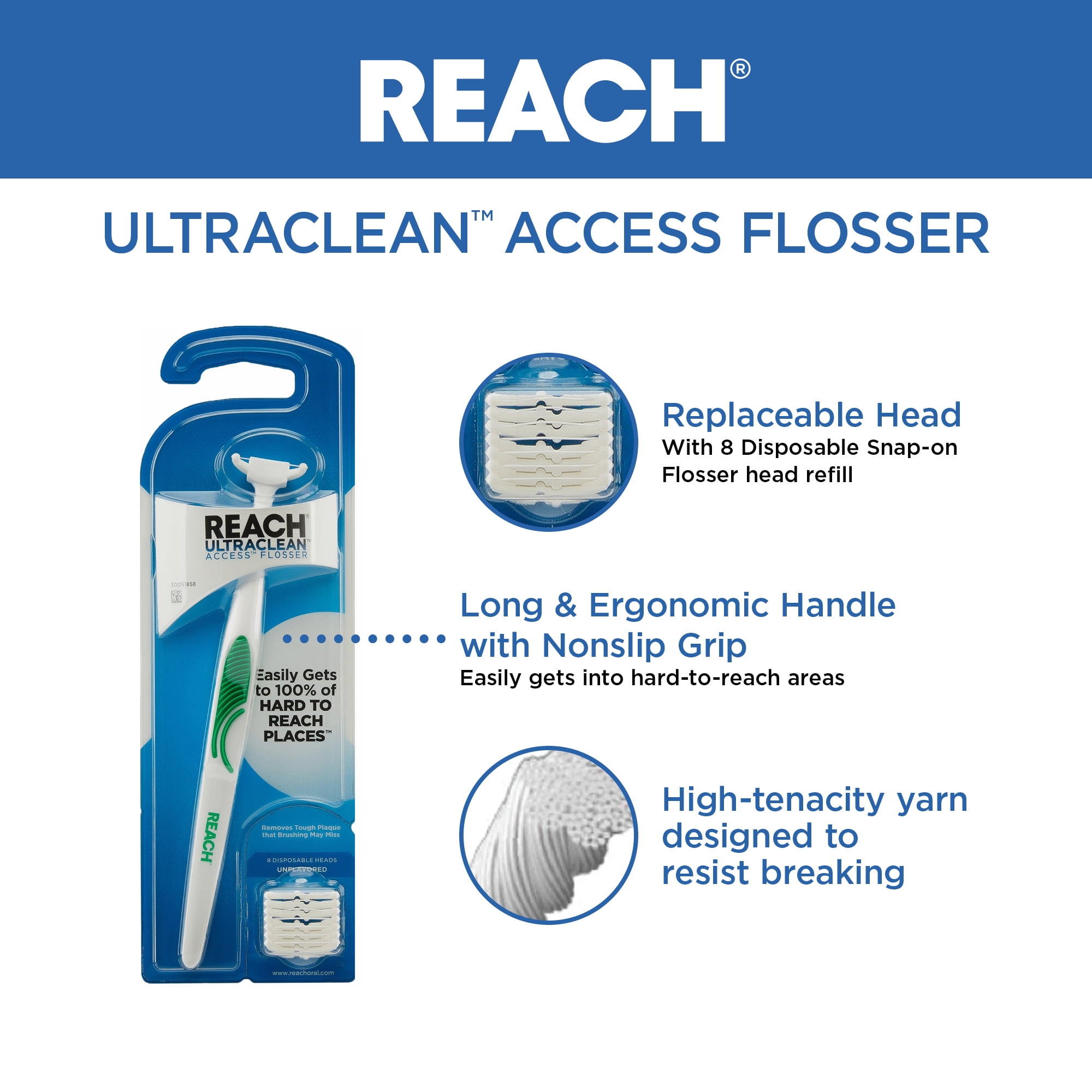 REACH Ultraclean Access Flosser Dental Flosser Starter Kit