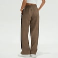 thumbnail image 6 of TrendOFT Oversized Wide Leg Sweatpants Women Baggy Casual Side Striped Track Pants Y2k Cute Lounge Baggy Palazzo Pants Coffee M, 6 of 7