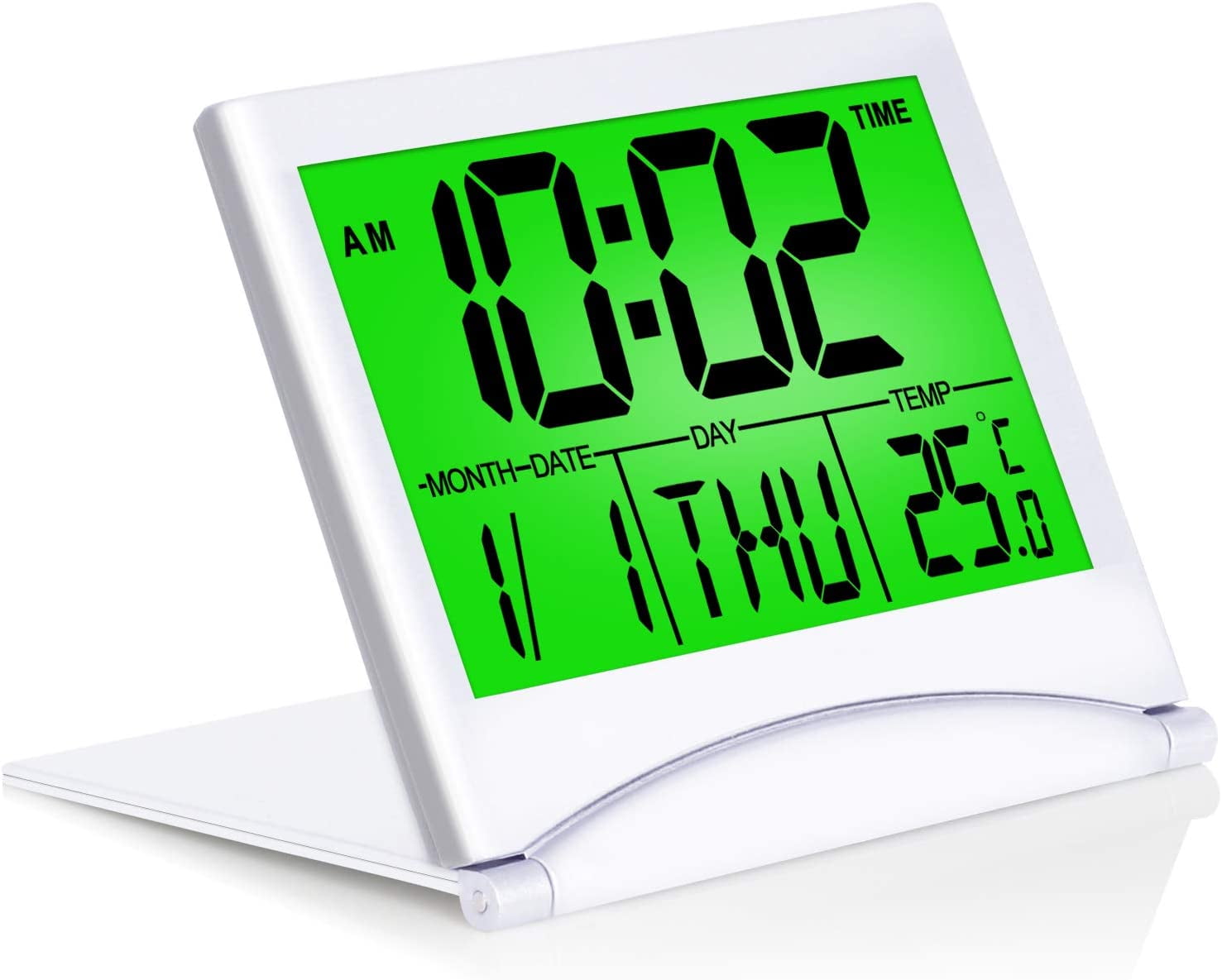 Betus Digital Travel Alarm Clock Foldable Calendar & Backlight