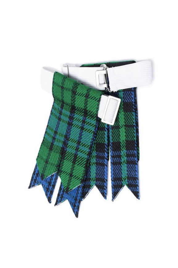 Kilt Flashes for Men with Heavy Buckle Adjusters, Plain Kilt Hose Tartan Kilt Sock Flashes (Campbell Ancient)