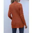 thumbnail image 3 of Women's Open Front Cardigan Sweater Casual Button Down Cable Knit Sweater Coat, 3 of 4