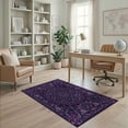 thumbnail image 2 of ODIKA 4'x6' Maximalist Central Emblem Delicate Blooming Petals Interlocking Design Washable Area Rug None for Bedroom, Reading Nook, Pet Friendly & Non-Shedding, 2 of 7