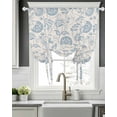 thumbnail image 5 of Blue Spring Floral Tie Up Curtains for Window, Thermal Insulated Balloon Shade Adjustable Rod Pocket Curtains Valance Panels for Kitchen Bathroom Cafe 46 x 63 Farmhouse Botanical Vintage, 5 of 6