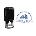 thumbnail image 1 of Printtoo Personalized Blue Self Inking Wedding Favor Rubber Heavy Duty Stamp Let The Adventure Begin Round Custom Stamper-40 mm, 1 of 6