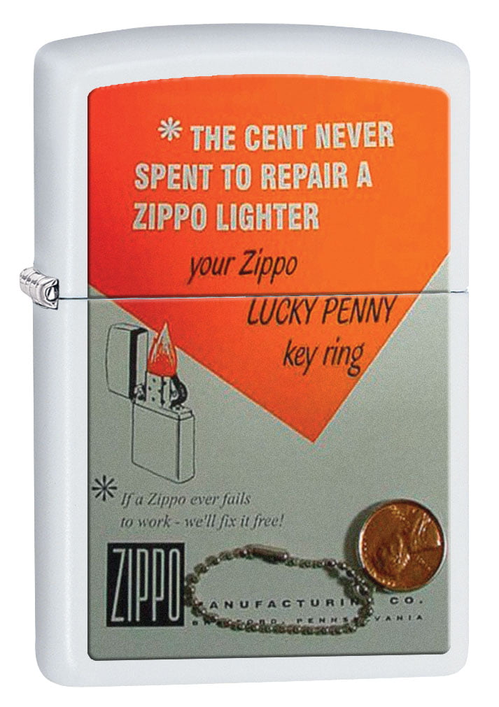kyst Bage fjerne Zippo Lighter: Vintage Ad, Cent Never Spent - White Matte 80463 -  Walmart.com