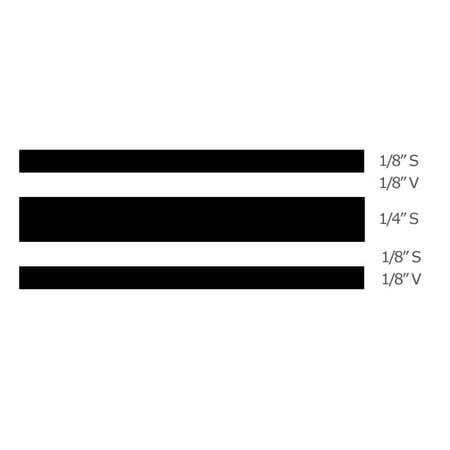 Trimbrite T0501 Pinstripe Tape 3/4 Inch Multistripe; Black; 36 Foot
