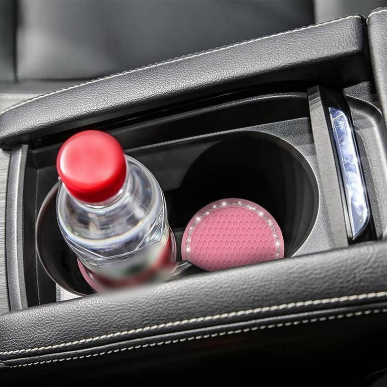 4-Pack Silicone Car Cup Holder Coasters - Non-Slip, 2.75" Diameter, Fits Most Vehicles (Green)