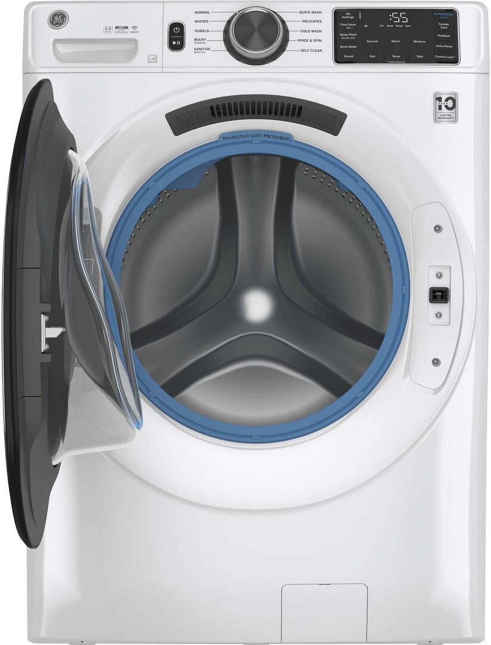 GE GFW550S 28" Wide 4.8 Cu Ft. Front Loading Washing Machines Washer - White