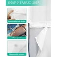 thumbnail image 3 of No Hook Shower Curtain with Snap in Liner, Sport Football with Water Hotel Shower Curtains for Bathroom, Washable Shower Curtain Liner Set with Mesh Top Window, 54"x78", 3 of 6