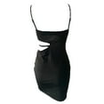 thumbnail image 5 of IROINNID Women's Sleeveless Solid Color Sheath Dress Spaghetti Strap Sexy Sheath Waist Club Party Mini Dress Square Neck Short Dress, 5 of 6