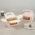 thumbnail image 3 of Restaurantware Gable Gift Boxes Pack of 25 Paper Treat Boxes 9.5 x 5 x 5 Inches With Window, Disposable Design Pink and White Containers for Weddings or Birthdays, 3 of 10