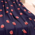 thumbnail image 3 of Red Strawberry Plants Dark Pattern Blanket,Comfortable Soft Lamb Wool Throw Blanket,All Season,Warm Lightweight Blankets for Sofa Bed Couch Living Room Chair,40"x50", 3 of 4