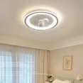 thumbnail image 3 of Modern Ceiling Fans With Lights And Remote Flush Mount 6-Speed Reversible Low Profile Ceiling Fan Light Fixture For Bedroom Living Room Kitchen 110V/220V 220V, 3 of 5