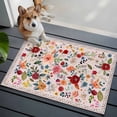 thumbnail image 3 of Pink Flowers Entryway Rug 2'x3'&nbsp; Non Slip Front Door Mats, Spring Farmhouse Floral Leaves Vintage Entrance Rugs Indoor Outdoor Carpet, Washable Floor Mats Small Area Rug for Bedroom Kitchen, 3 of 8