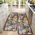 thumbnail image 4 of Kitchen Rugs Sets Of 2,Pioneer Flower Floral Print Pattern Anti Fatigue Kitchen Mat Rugs Non Slip Washable,Decorative Kitchen Floor Mats for Kitchen,Sink,Laundry,17"x47"+17"x47", 4 of 5