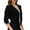 Black, variant on ShiShine Women's Thin Shrugs 3/4 Sleeve Lightweight Cropped Tops Open Front Cardigan