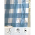 thumbnail image 6 of Sheer Curtains 54 inches Long, Sky Blue Plaid Sky Blue Gradient Line Check Geometric Light Filtering Sheer Window Curtains Rod Pocket Voile Drapes for Bedroom Living Room, 52"W x 54"L 2 Panels, 6 of 7